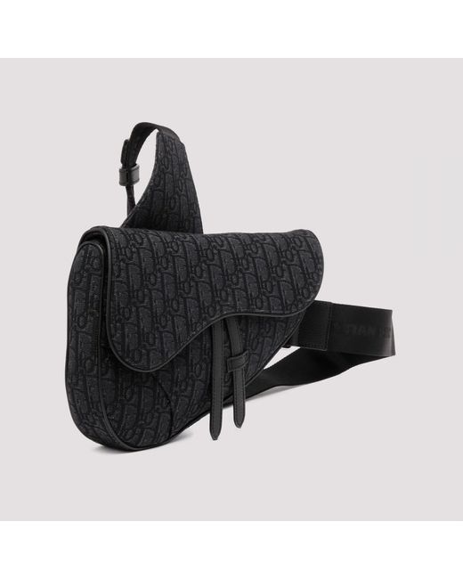 Dior Homme Oblique Saddle Bag in Black for Men | Lyst UK