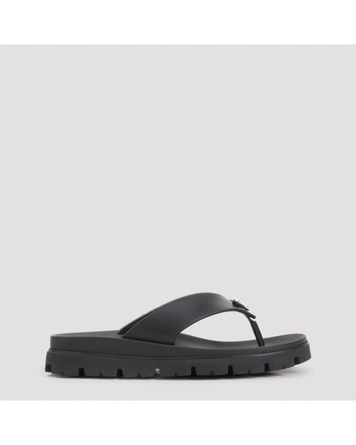 Prada Black Soft Cage Thongs Sandals for men