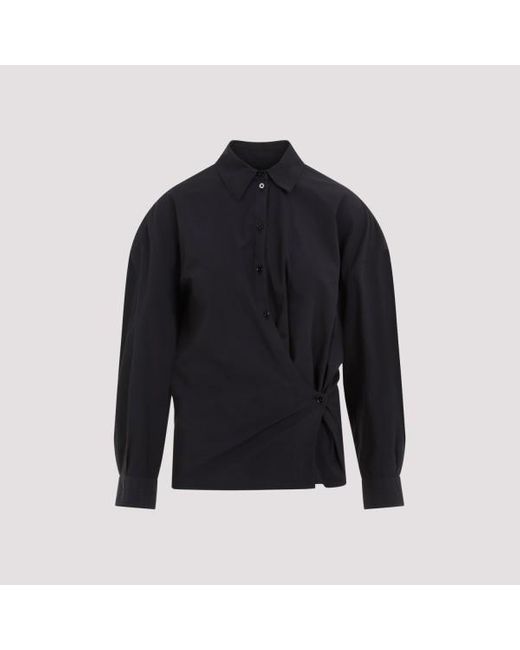 Lemaire Blue Straight Collar Twisted Shirt