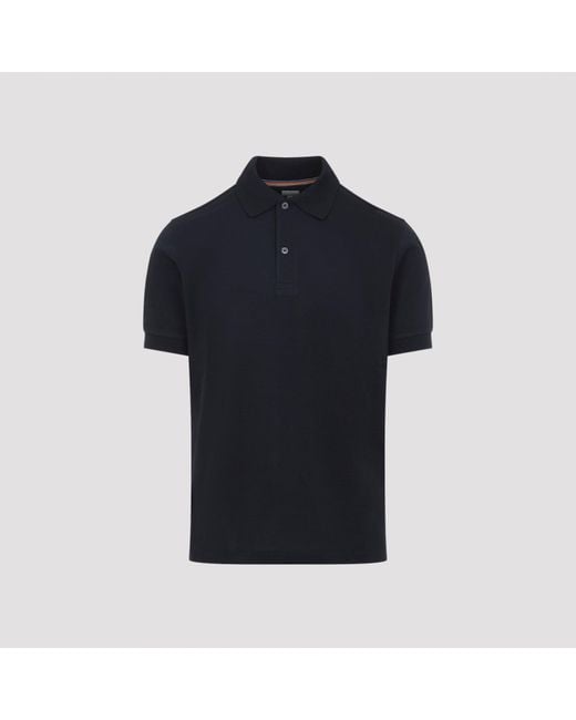 Paul Smith Black Emb Placket Polo for men