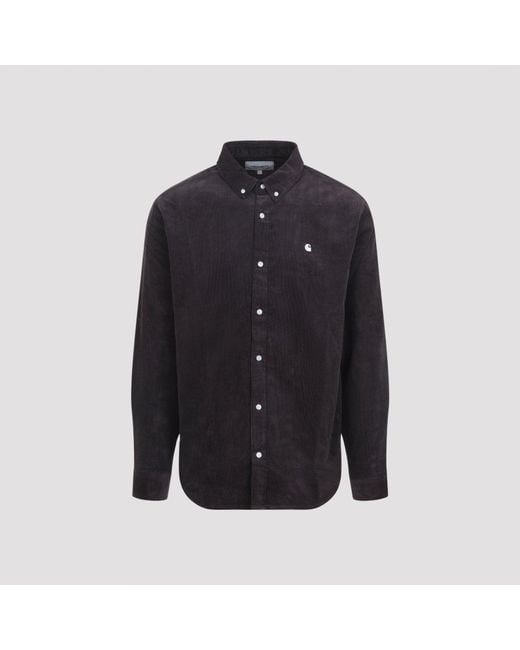 Carhartt Blue Madison Fine Cord Cotton Shirt for men