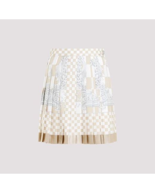 Versace White Damier Print Skirt