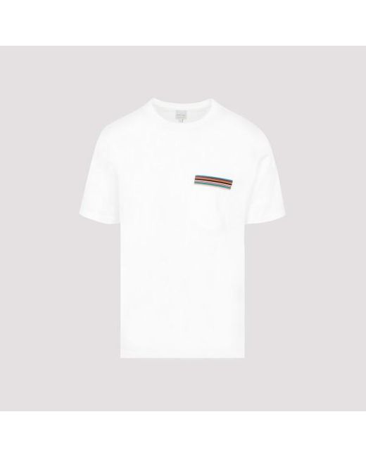 Paul Smith White Paul Mith Triped T-hirt for men