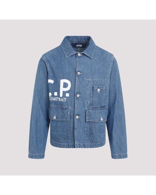 C P Company Blue Cotton Jacket for men