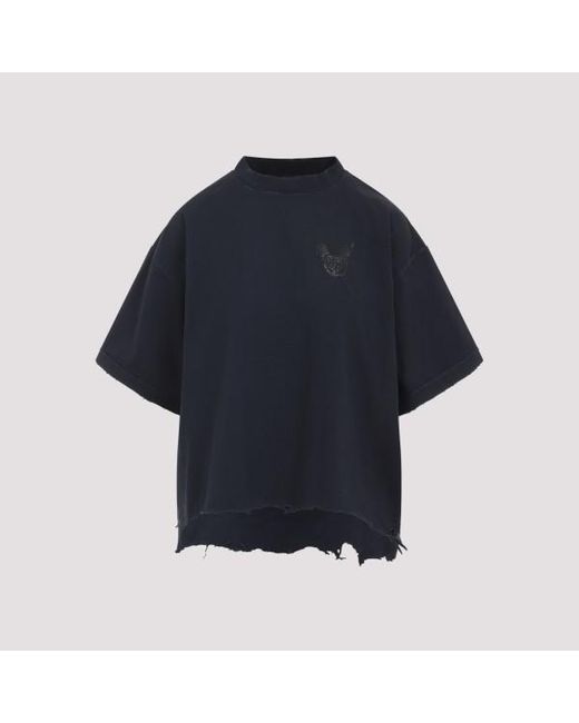 Balenciaga Blue Ss Cropped T-Shirt