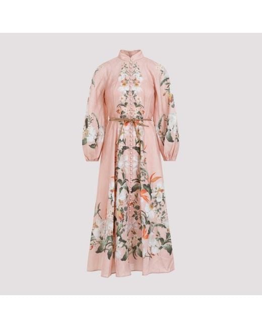 Zimmermann Pink Lexi Billow Long Dress