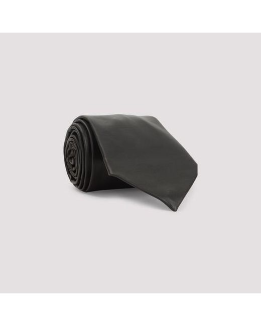 Bottega Veneta Black Leather Tie for men