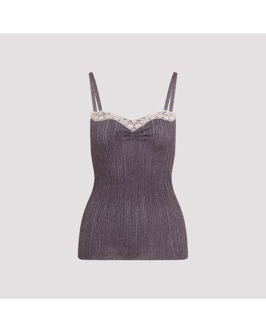 Valentino Purple Elegant Viscose & Metal Fiber Top