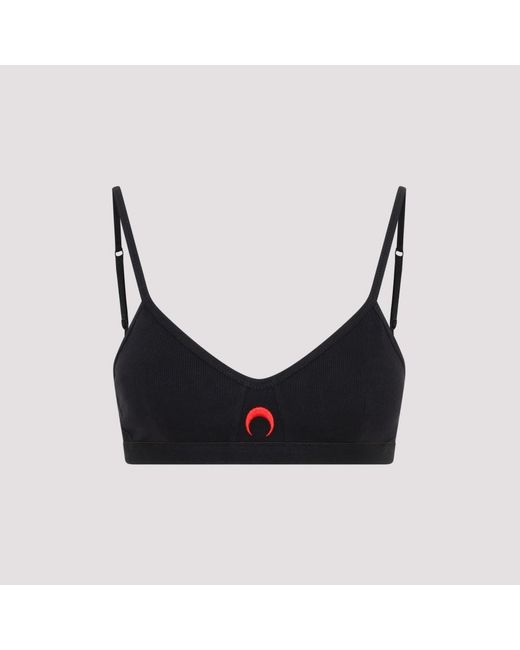 Marine Serre ブラジャー Organic Cotton Rib 2x2 Bra Buy Marine Serre Organic Cotton Ribbed Bra 'Black