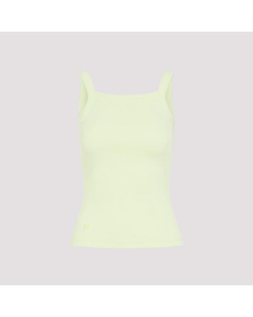 PANGAIA Yellow Soft Lime Cotton Ribbed Square Neck Tank Top