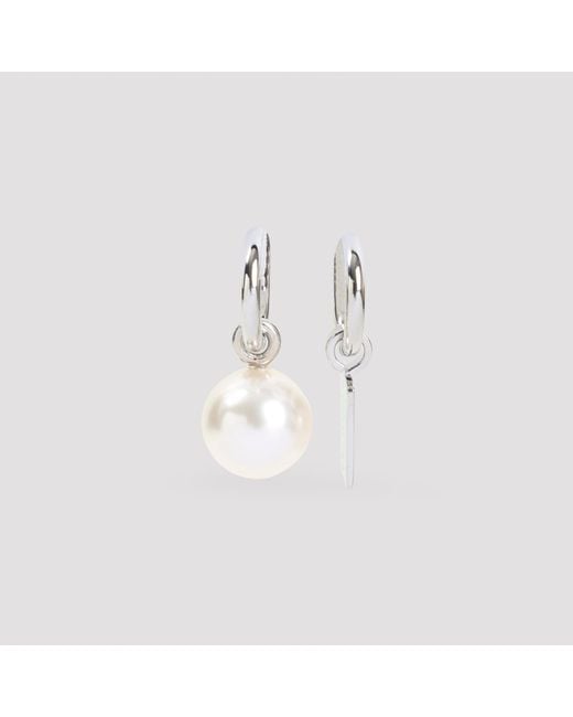 Balenciaga White Malibu Pearl Earrings