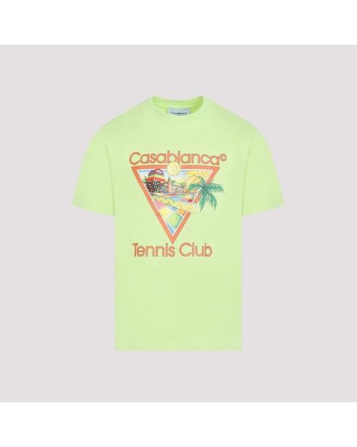 Casablancabrand Green Casabanca Printed Cotton T-shirt X for men