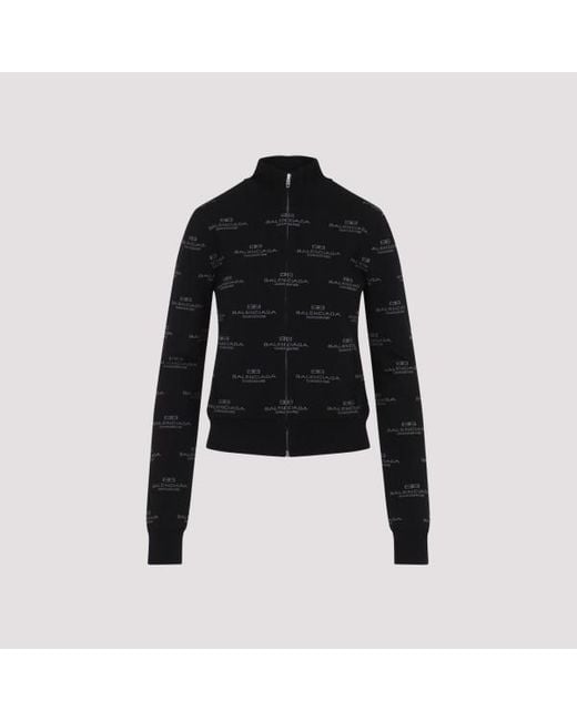 Balenciaga Black Cardigan With Logo