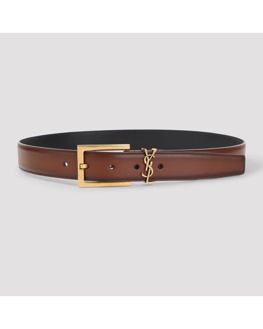 Saint Laurent Brown Logo Belt