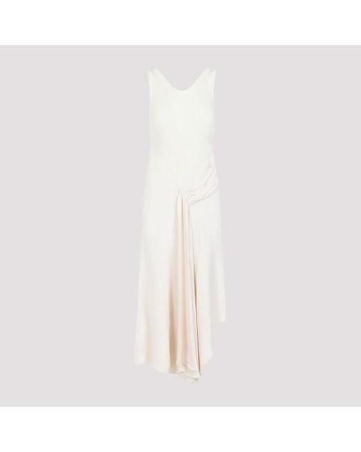 Victoria Beckham White Sleeveless Tie Detail Midi Dress