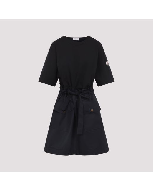 Moncler Black Cotton Mini Dress