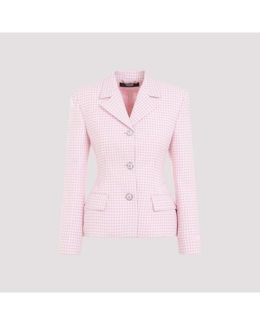 Versace Pink Vichy Informal Jacket