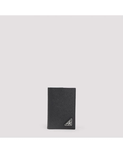 Prada Gray Mini Leather Card Case