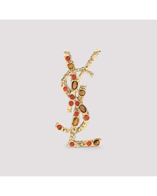 Saint Laurent Metallic Cassandre Pin