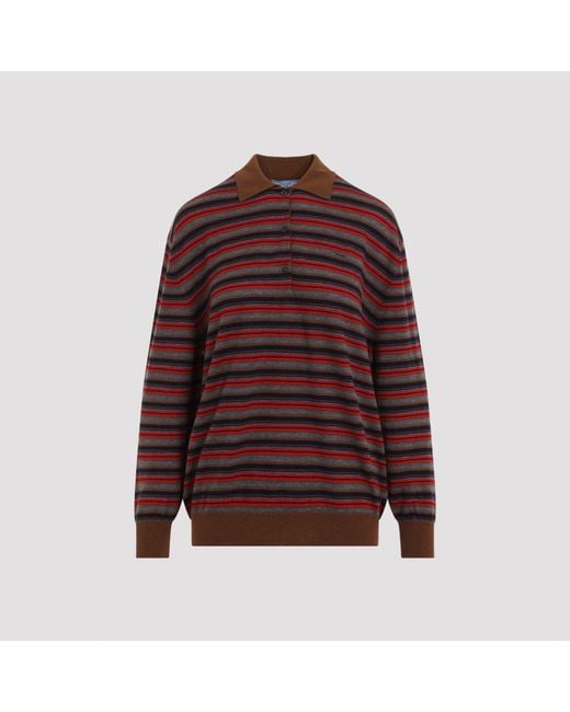Prada Red Cashmere Polo Shirt