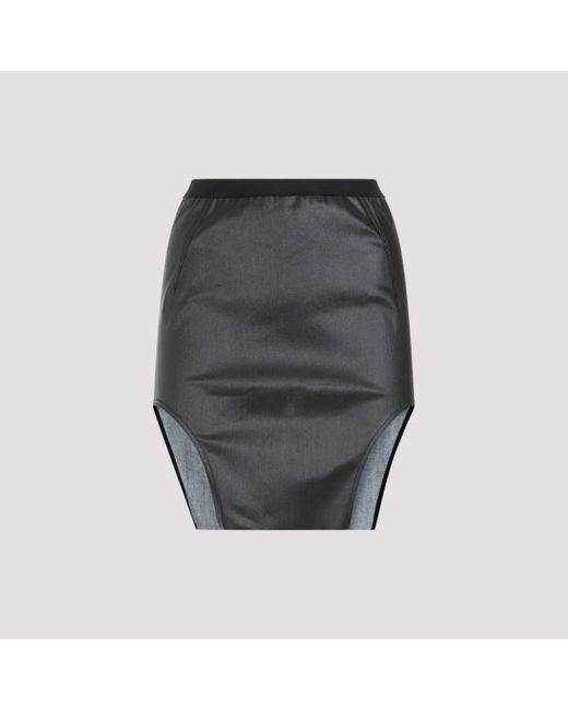Rick Owens Gray Diana Denim Mini Skirt