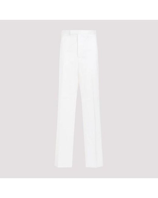 Thom Browne White Sleek Straight Leg Chino Pants For for men