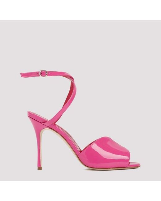 Manolo Blahnik Pink Hourani Sandal +