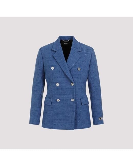 Versace Blue Informal Tweed Jacket