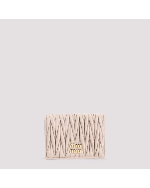 Miu Miu Pink Lamb Leather Wallet