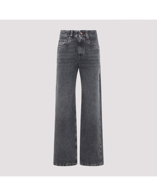Brunello Cucinelli Gray Wide Jeans