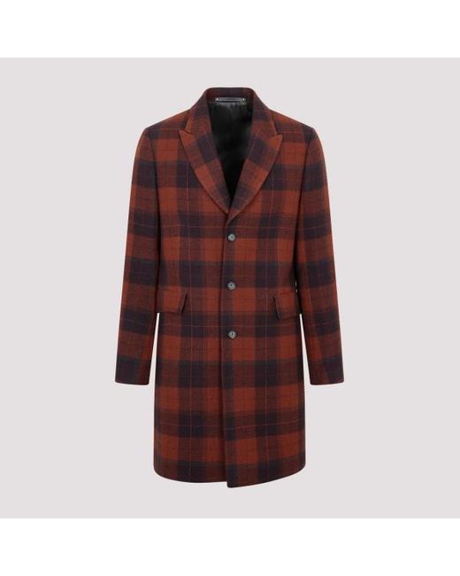 PS by Paul Smith Red Gents Sb Overcoat for men