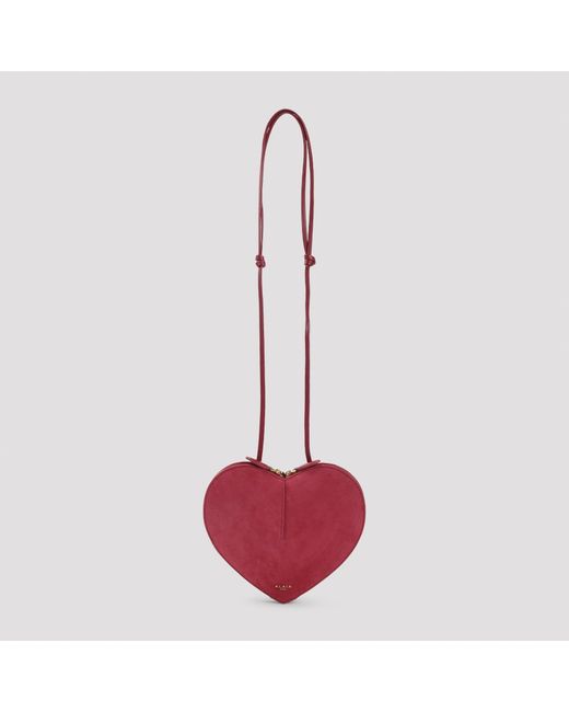 Alaïa Red Framboise Suede Goat Leather Shoulder Bag