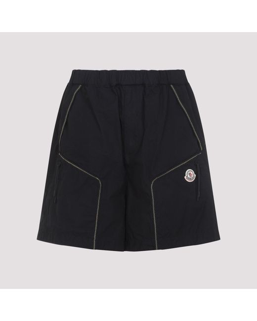 Moncler Black Cotton Bermuda
