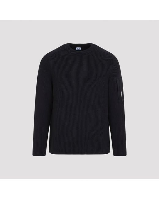 C P Company Blue Full Rib Crewneck for men