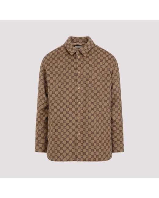 Gucci Camel Brown Mix Wool Flannel Jacket for men