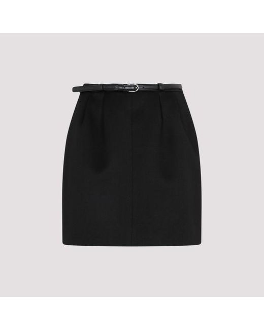 Saint Laurent Black Wool Mini Skirt