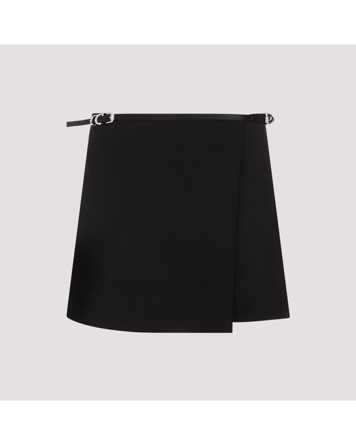 Givenchy Black Mini Wrap Voyou Skirt