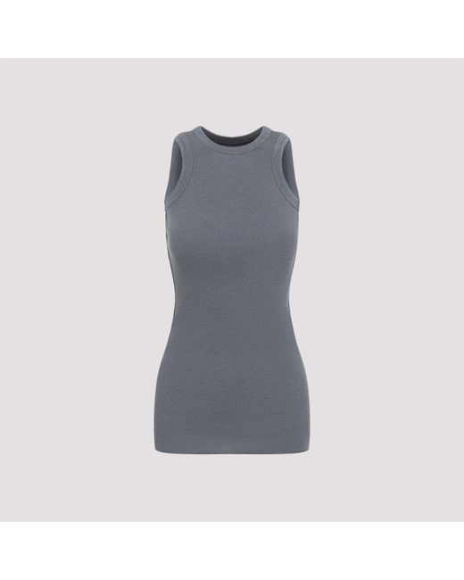 Phoebe Philo Gray Fog Wool Ribbed Tank Top