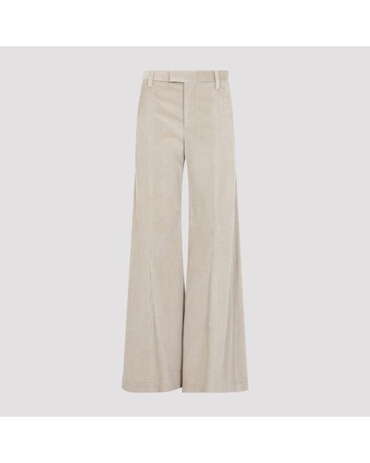 Brunello Cucinelli Natural Flared Corduroy Pants