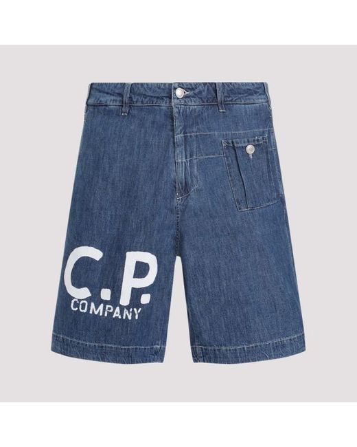 C P Company Blue Utility Shorts for men