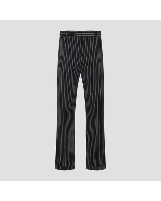 Tom Ford Gray Striped Wool Chino Pants