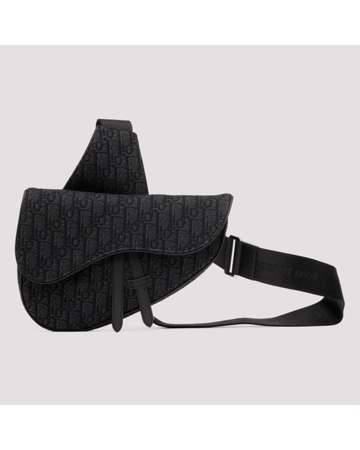 Dior Homme Oblique Saddle Bag in Black for Men | Lyst