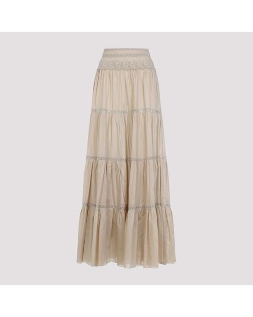 Ermanno Scervino Natural Cotton Long Skirt