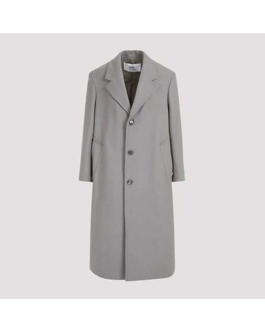 AMI Gray Oversized Coat for men