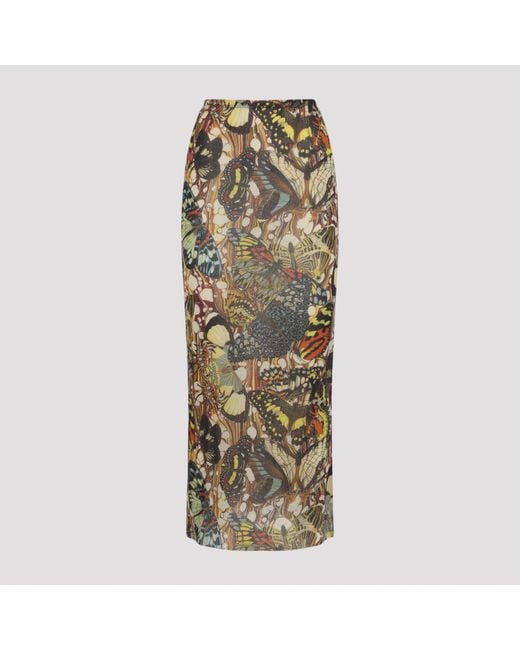 Jean Paul Gaultier Metallic The Butterfly Long Skirt
