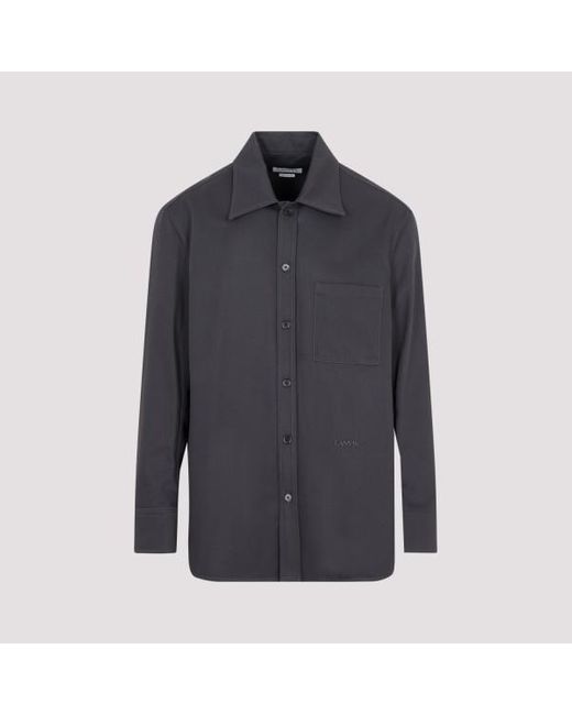 Lanvin Blue Twisted Cocoon Overshirt for men