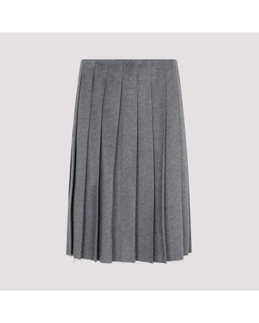 Miu Miu Gray Wool And Cashmere Skirt