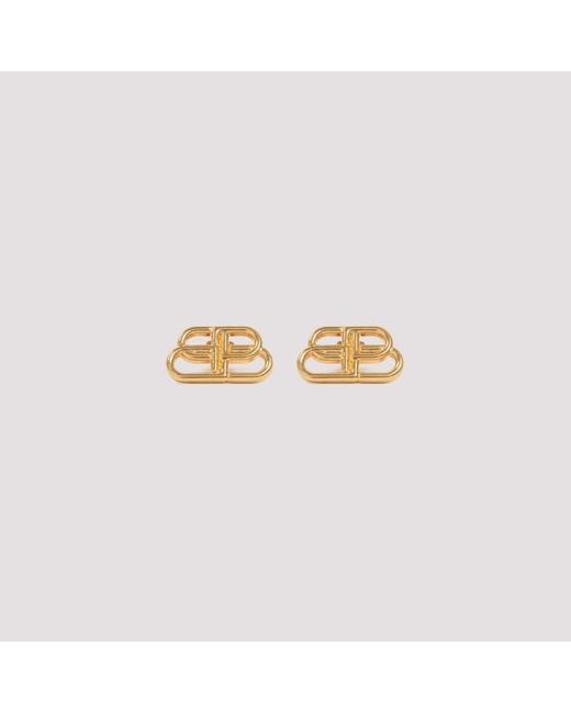 Balenciaga Metallic Bb Stud Earrings