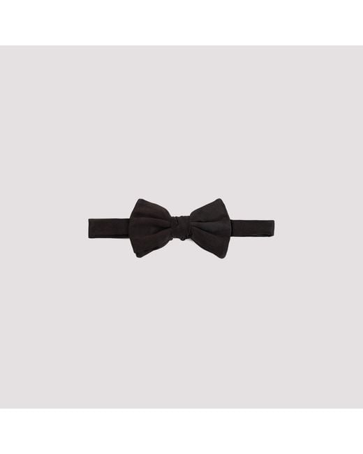 Giorgio Armani Black Woven Silk Bow Tie for men