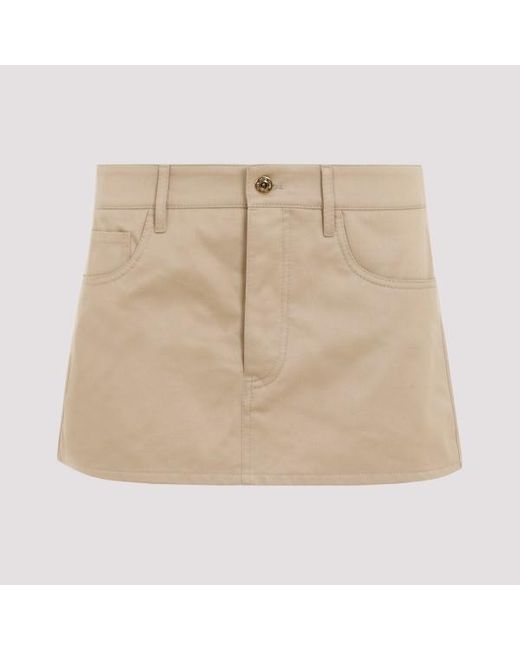 Miu Miu Natural Cotton Mini Skirt